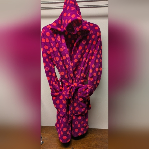 Joe Boxer Other - Joe Boxer Women’s Hooded Plush Bathrobe | Polka Dot, Size Large, Pockets